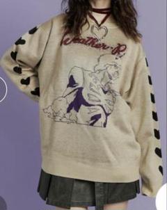 即完　jouetie ジョジョ プリント 長袖セーター　アナスイ jouetie ニット セーター 「ジョジョの奇妙な冒険 ストーン