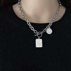 j33☆ヒット商品☆硬貨 ネックレス 男女兼用 シルバー ファッション 130