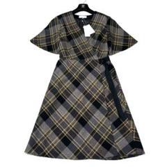 タグ付✨ 自由区　ロングワンピ―ス　46　大きいサイズ　チェック　ベルト　上品