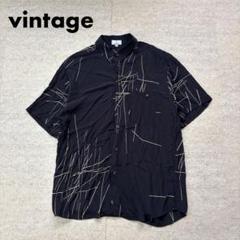 ヴィンテージ 柄シャツ 開襟シャツ ブラック Zanella Mサイズ y2k