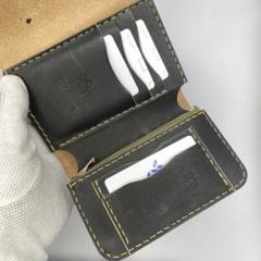 試作お札折らずに収納できる無骨な手染めミドルトラッカーウォレット 試作お札折らずに収納できる無骨な手染めミドルトラッカー
