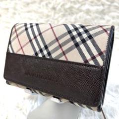【極美品】BURBERRY 折り財布 二つ折り ノバチェック L字 ロゴ型押し