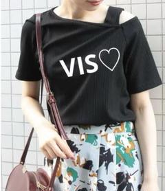 VIS ビス　ワンショルダー　半袖　プルオーバー オフショルダー Tシャツ