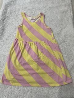 110cm H&M ノースリーブワンピース　ピンク×黄色　即日発送　女の子　夏服
