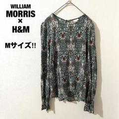 ウィリアムモリス H&Mコラボ 総柄シャツ 花柄シャツ M レーヨン100%