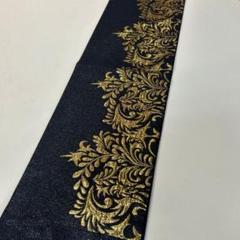 花唐草袋帯、半襟2点セット 平和屋着物◎佐賀錦 六通柄袋帯 唐織 鳳凰花文 金銀糸 正絹 逸品