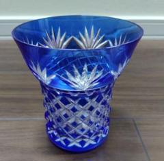 江戸切り子の花瓶　蒼 江戸切子の花瓶