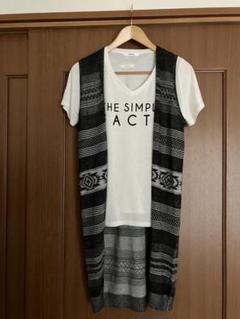 THE SIMPLE FACTS VネックTシャツ ジレセット