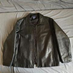GAP レザーシングルライダースジャケット レザージャケット ライダース GapStudio コーティング デニム