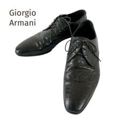 美品☆Giorgio Armani☆最高級 クロコビジネスシューズ 黒サイズ6