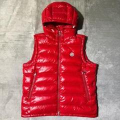 極美品!2XL相当★モンクレール ラヌー ダウンベスト パーカー ジレ レッド 極美品!2XL相当☆モンクレール ラヌー ダウンベスト パーカー