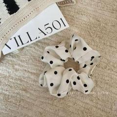 シュシュ,水玉,ドット,03White,ホワイト,白色