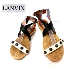 LANVIN ランバン 白/黒 フラットサンダル 22.5センチ