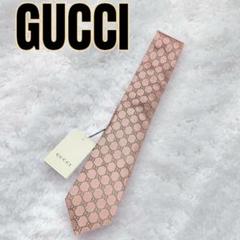 GUCCI　グッチ　タグ付　ネクタイ　ピンク　GG柄　インターロッキングG　希少 GUCCI グッチ タグ付 ネクタイ ピンク GG柄 インターロッキングG