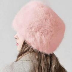 ピンクラウンド型ハット　かわいい　おしゃれ　もふもふ　ユニーク　個性的　新品