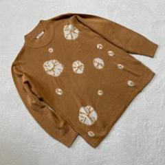 ⭐️Bon Vent⭐️総柄 セーター キャメル 春先 ワンポイント トップス