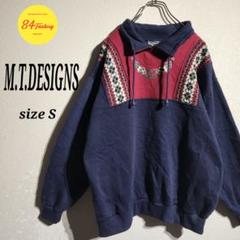 ユーロ古着 M.T.DESIGNS 襟付き スウェットシャツ トレーナー