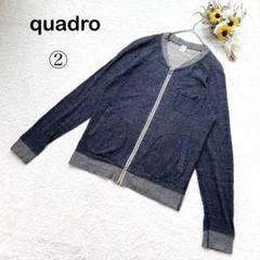 【quadro クアドロ】メンズ スウェット トレーナー 上質コットン ネイビー