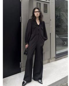ameri SAILOR LACE COLLAR JUMP SUITブラック セール】SAILOR LACE COLLAR JUMP SUIT（つなぎ/オールインワン
