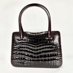 ZAGLIANI ザリアーニ クロコダイル 本革 シャイニング ハンドバッグ