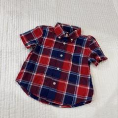 【ラルフローレン/Ralph Lauren】美品赤チェック半袖シャツ綿100%