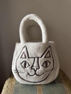 猫の顔デザイン収納バッグ 楽天市場】猫の顔・白黒猫／キャンバスバッグ・ファスナー