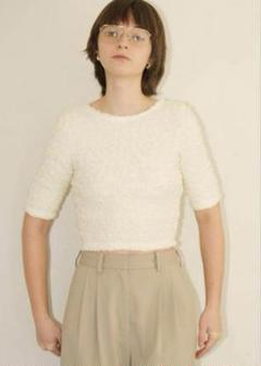 clane W FACE SHIRRING CROPPED TOPS クラネ