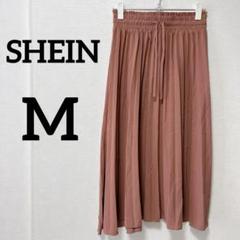 ✨匿名配送✨SHEIN【Ｍ】くすみピンク プリーツスカート ウエストゴム