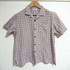 美品 ファミリア オープンカラーシャツ チェック 半袖