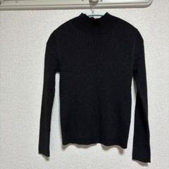 GU ブラック リブ編み ハイネックセーター