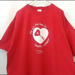 PORT&COMPANY ロゴ プリント ビッグサイズ Tシャツ 赤 XL 古着
