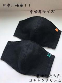 裏地コットンメッシュ 立体インナーマスク子供用2枚
