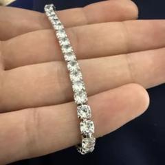 【王者の輝き】モアサナイト ✕ S925グリッターチェーンブレスレット｜証明付 本物志向の証明】10ctモアサナイト×S925テニスチェーン