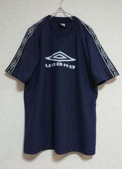 【00's 旧タグ】UMBRO / アンブロ 凹凸ストライプ ゲームシャツ
