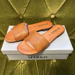 MARCO マルコ 本革 ペタンコ サンダル サイズ:38 ブラウン