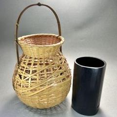 値下げしました！竹編細工籠 籠 天然素材 華道 茶道 　骨董　　竹籠　花入　花器 楽天市場】【染まりも花入】伝統的工芸品 国産 日本製 竹 竹籠