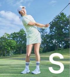 新品✨アディダスゴルフ　森田遥　上下　半袖シャツスカート　グリーン　Ｓ 新品✨アディダスゴルフ 森田遥 上下 半袖シャツスカート