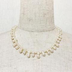本真珠 真珠 バロック パール ネックレス シルバー金具 美品