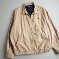 ラルフローレン　スイングトップ　ベージュ　裏地チェック　ビッグサイズ　美品