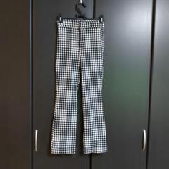 ザラ ZARA パンツ カジュアルパンツ ギンガムチェック XS ブラック