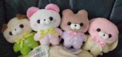 すくっとたっちさん　ぱじゃまぱーてぃ　ぬいぐるみ　4体