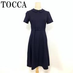 LA6248 TOCCA トッカ 半袖フレアワンピース ネイビー ０
