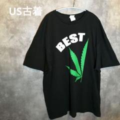 US古着　DELTA BEST マリファナ　グラフィックプリント Tシャツ 黒