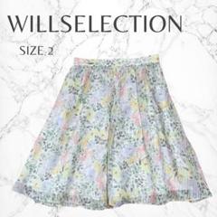 ウィルセレクション　花柄　ふんわり　ガーリー　M ミニスカート　素敵　大人可愛い