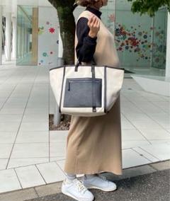 SOLPRESAキャンバス多機能マザーズトートバッグ　ベージュ×ブラック