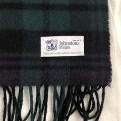 美品　ジョンストンズ　中判　正規品　カシミヤストール　ネイビー 新品☆ジョンストンズ 中判 ストール【 Dark Navy 】ネイビー