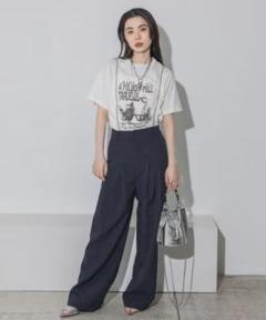 BALL CHAIN WIDE PANTS ネイビー
