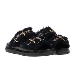 【新品・未使用】MARNI ファーサンダル MARNI([イリョウ/フクショク]マルニ) / ファーサンダル/42/BLK