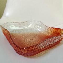 【美品！】レッドグラデーションガラス器