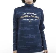 PEARLY GATES ネイビー ロゴプリント トップス